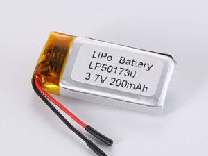 LP501730 200MAH High Energy Density Lithium Polymer Rechargeable Battery Maximum Discharge Current 0.35A 3.7V Voltage