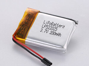 LP522025 200MAH High Capacity Li-ion Polymer Battery -10C -65C With PCM for Heavy-duty and Demand Applications