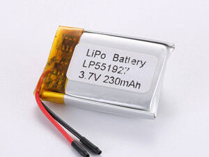 Industrial and Commercial 3.7V 230MAH 500 Cycles Lithium Polymer Rechargeable Battery with Short Circuit Protection LP551927