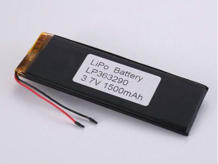 Silver 3.7V 1500MAH Li Ion Battery Manufacturers High Capacity LiPo Pack with A Grade and 1C Peak Discharge Rate