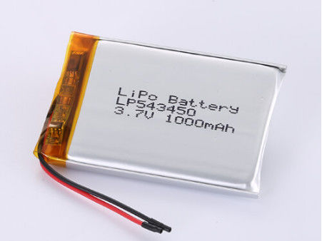 LP543450 3.7V 1000MAH Li Ion Battery A Grade for Button Applications RoHS Certified and 1C Peak Discharge Rate